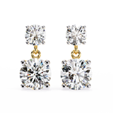 WOKE ™ 2.70 CARAT 6 PRONG CROWN  VVS-EF ROUND CUT Lab Grown Diamond Earrings in 14/18k Gold|