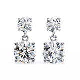 WOKE ™ 2.70 CARAT 6 PRONG CROWN  VVS-EF ROUND CUT Lab Grown Diamond Earrings in 14/18k Gold|