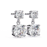 WOKE ™ 2.70 CARAT 6 PRONG CROWN  VVS-EF ROUND CUT Lab Grown Diamond Earrings in 14/18k Gold|