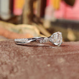 1.5 TW Portuguese Cut Contemporary Twisted Shank Moissanite Ring| WOKE