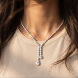 Round and Pear Cut Lab Grown Diamond Diamond Neckalce in 9K Gold/14K Gold|WOKE