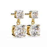 WOKE ™ 2.70 CARAT 6 PRONG CROWN  VVS-EF ROUND CUT Lab Grown Diamond Earrings in 14/18k Gold|