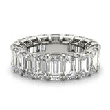 8 carat moissanite Emerald cut eternity band | In 925 sterling silver and GRA certified moissanites