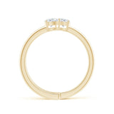Lab-Grown Pear-Shaped Diamond Three Stone Open Ring| WOKE
