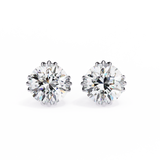 WOKE ™ 1.40 CARAT Triple Claw Prong  VVS-EF ROUND CUT Moissanite Studs in 14/18k Gold| (Copy)