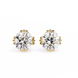 WOKE ™ 1.40 CARAT Triple Claw Prong  VVS-EF ROUND CUT Moissanite Studs in 14/18k Gold| (Copy)