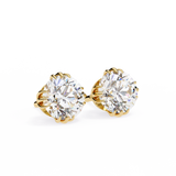 WOKE ™ 1.40 CARAT Triple Claw Prong  VVS-EF ROUND CUT Moissanite Studs in 14/18k Gold| (Copy)