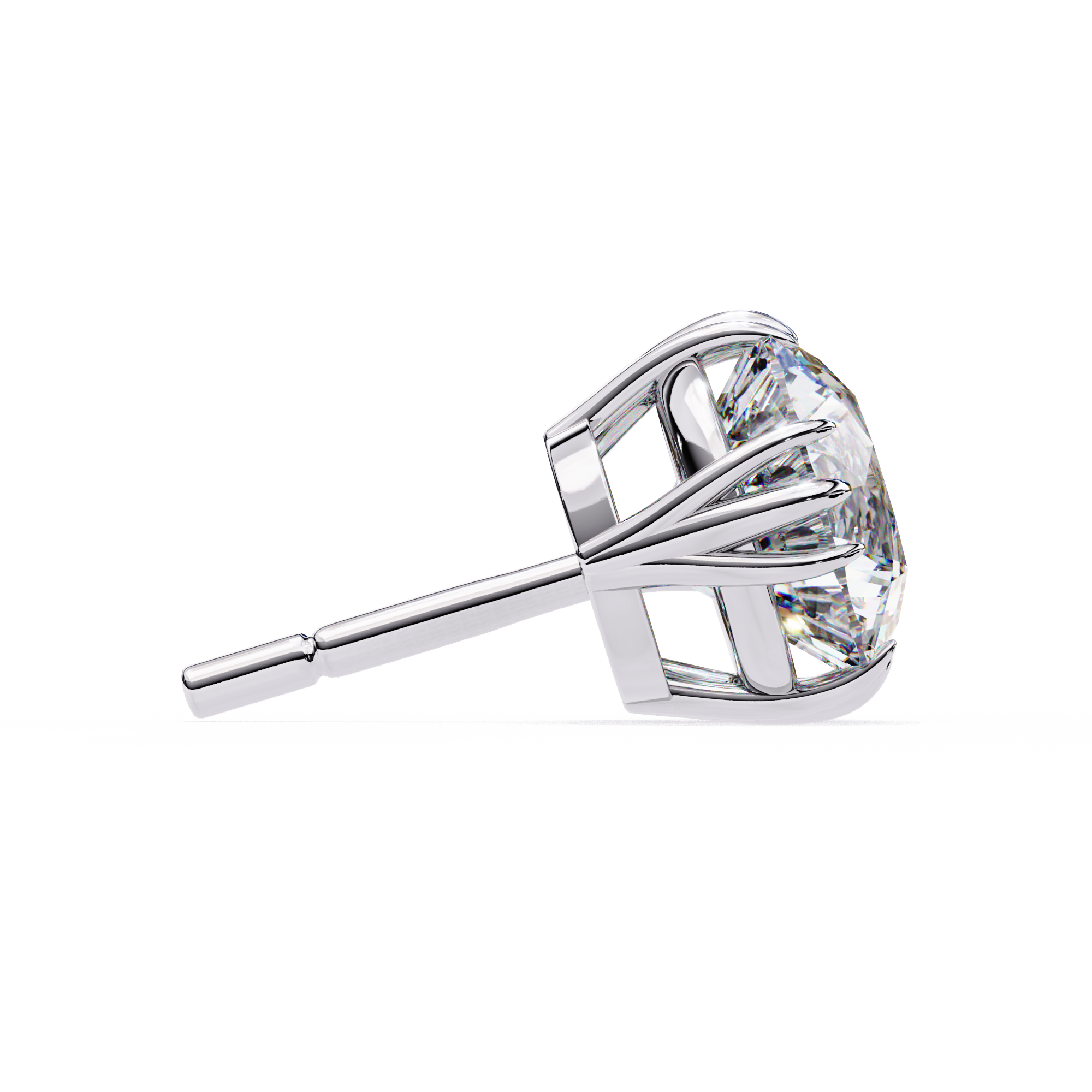 WOKE ™ 1.40 CARAT Triple Claw Prong  VVS-EF ROUND CUT Lab Grown Diamond Studs in 14/18k Gold