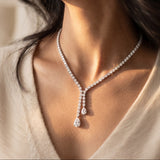 Round and Pear Cut Lab Grown Diamond Diamond Neckalce in 9K Gold/14K Gold|WOKE