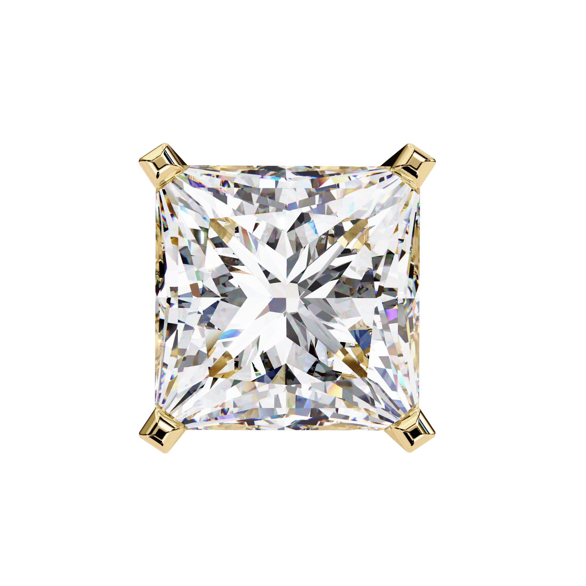 WOKE ™ 1.40 CARAT Prong  VVS-EF Princess cut Lab Grown Diamond Studs in 14/18k Gold|