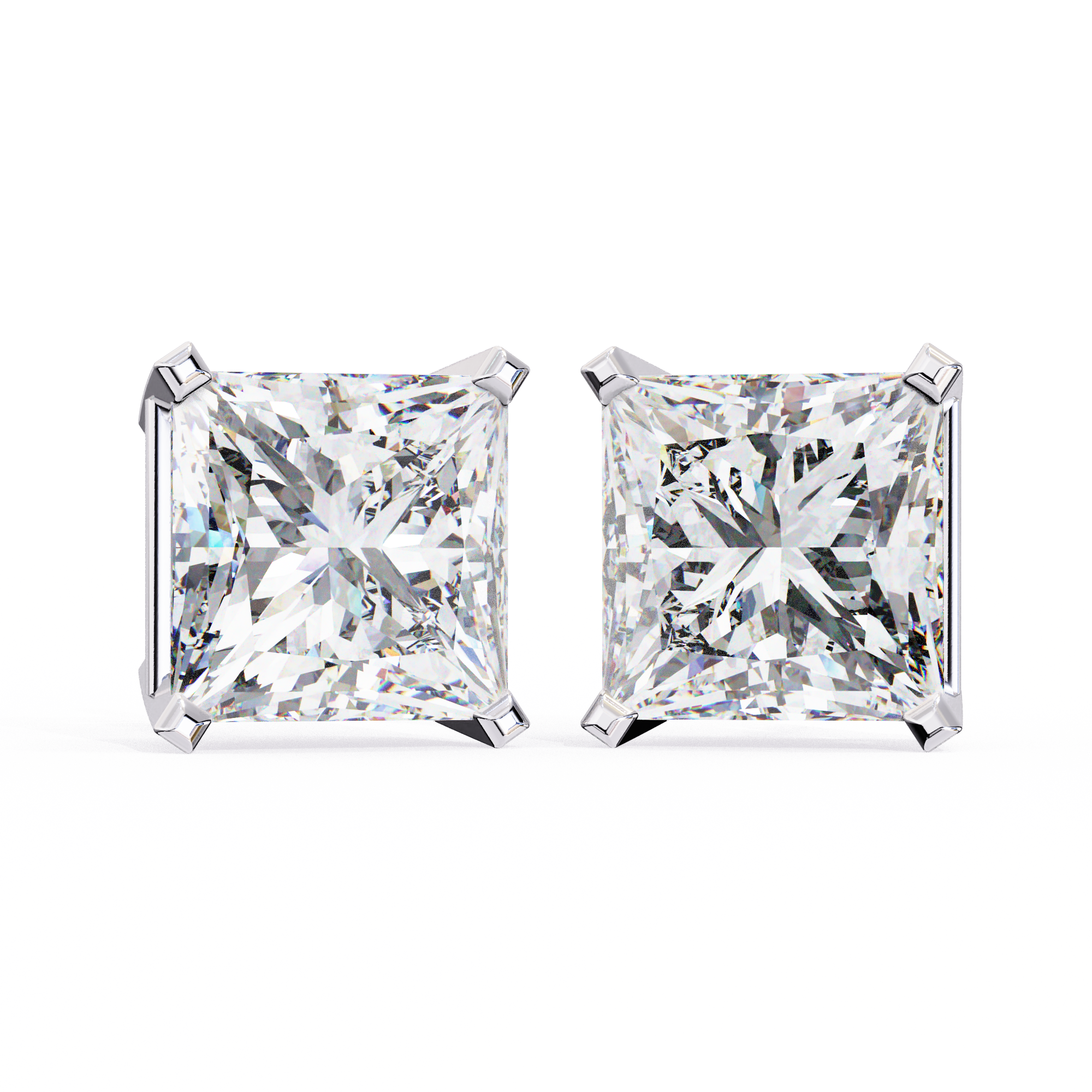 WOKE ™ 1.40 CARAT Prong  VVS-EF Princess cut Lab Grown Diamond Studs in 14/18k Gold