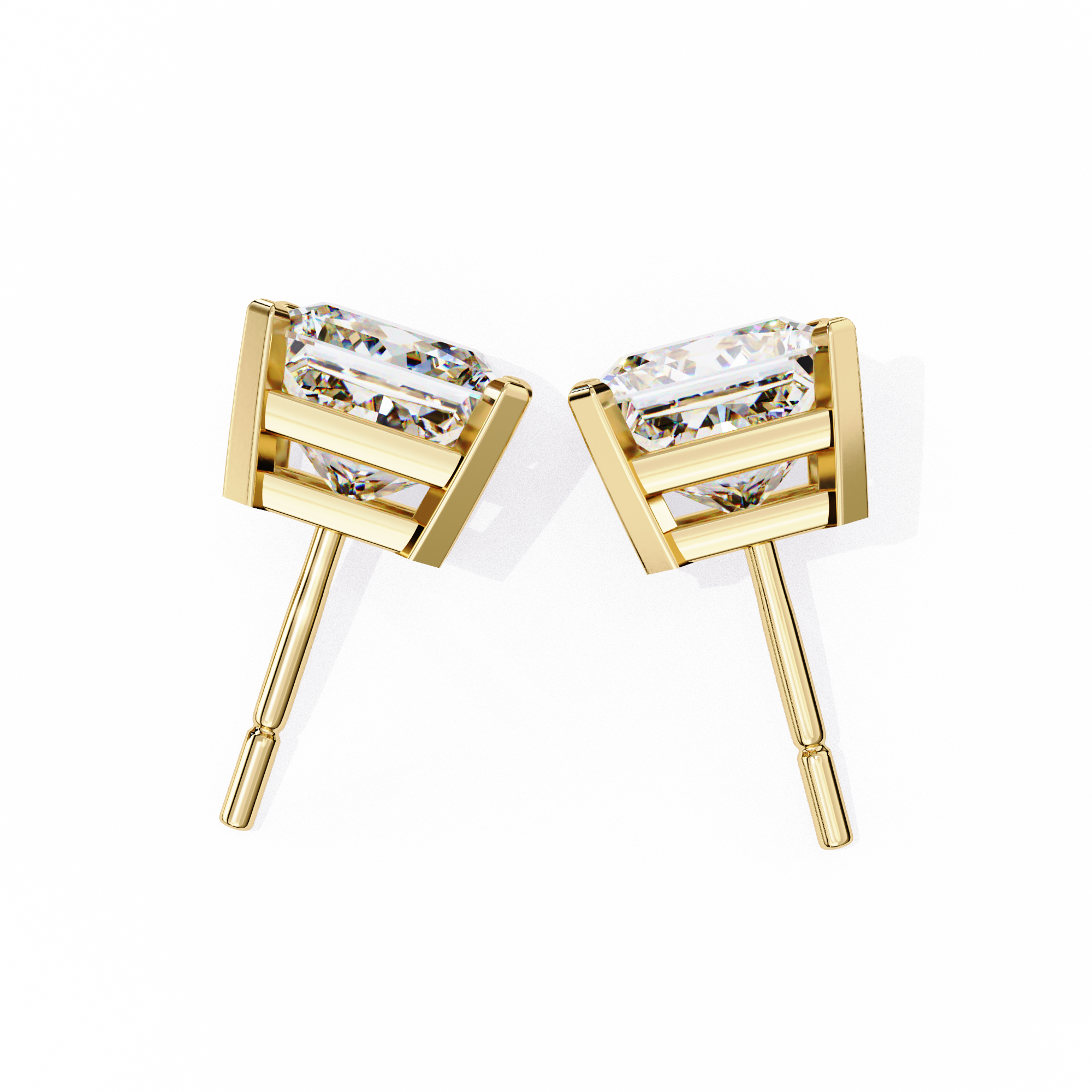 WOKE ™ 1.40 CARAT Prong  VVS-EF Princess cut Lab Grown Diamond Studs in 14/18k Gold