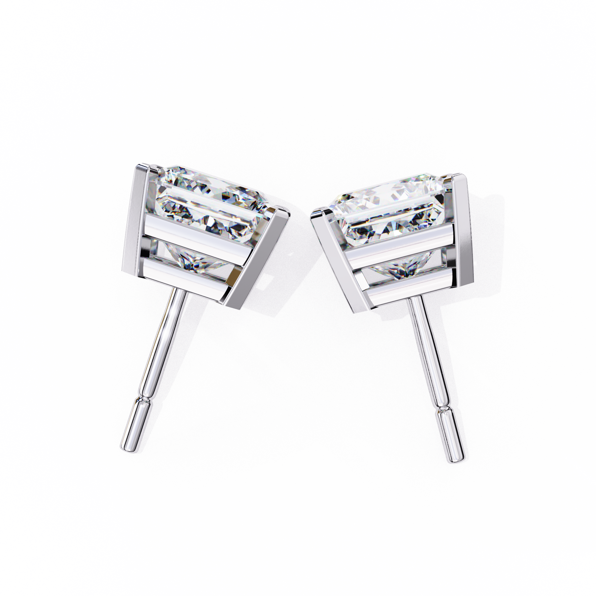 WOKE ™ 1.40 CARAT Prong  VVS-EF Princess cut Lab Grown Diamond Studs in 14/18k Gold