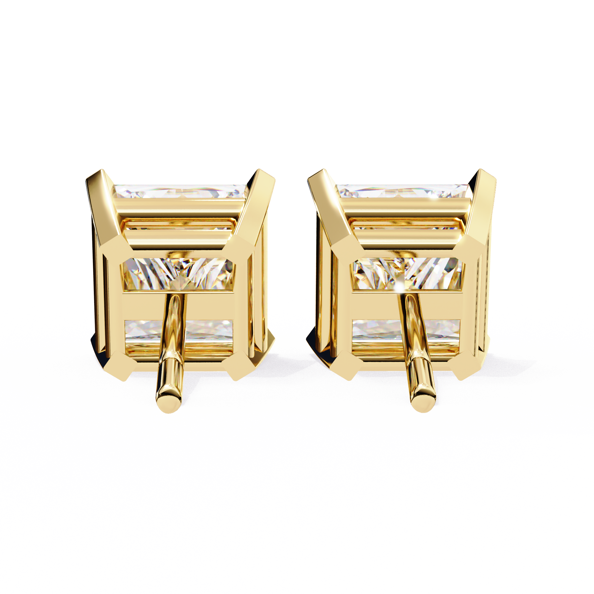 WOKE ™ 1.40 CARAT Prong  VVS-EF Princess cut Lab Grown Diamond Studs in 14/18k Gold