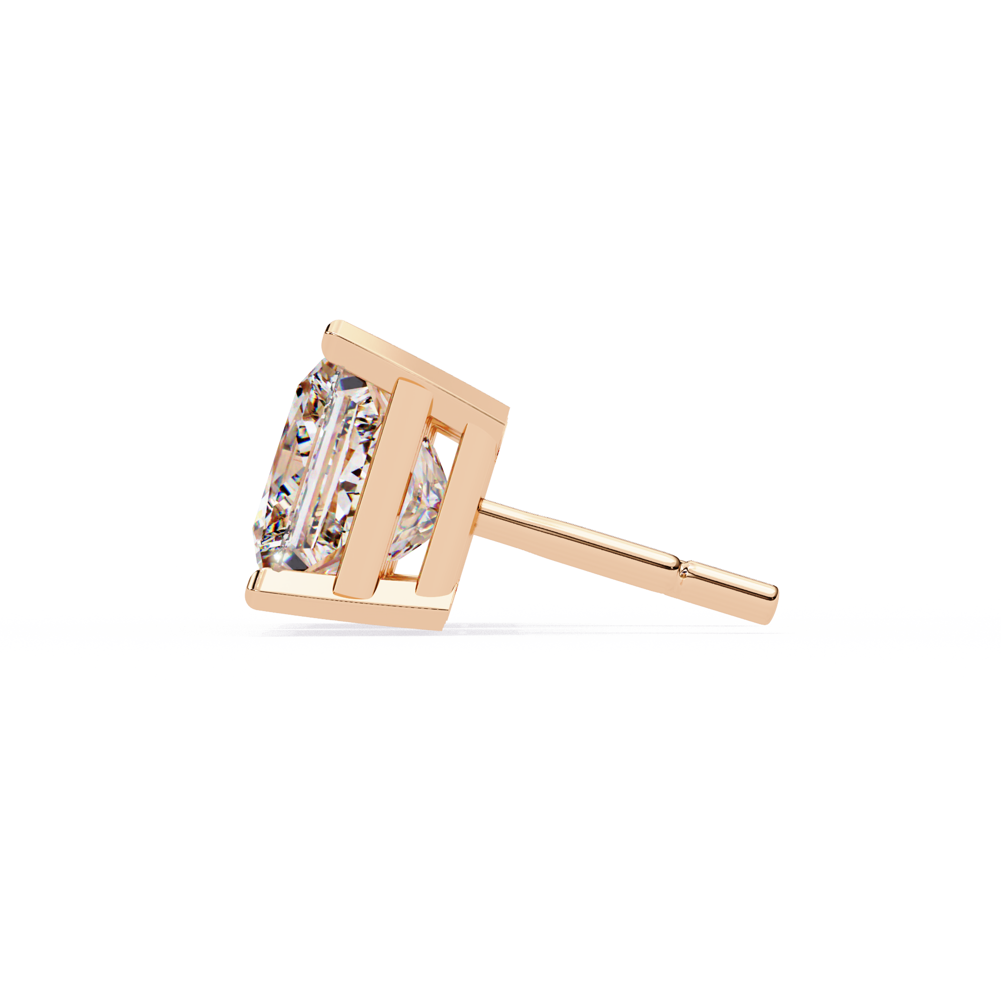 WOKE ™ 1.40 CARAT Prong  VVS-EF Princess cut Lab Grown Diamond Studs in 14/18k Gold