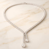 Round and Pear Cut Lab Grown Diamond Diamond Neckalce in 9K Gold/14K Gold|WOKE