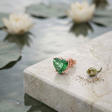 3 CT Green Sapphire Studs in 9K Gold/925 Silver |WOKE