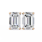 WOKE ™ 2.00 CARAT  VVS-EF Emerald CUT Lab Grown Diamond Studs in 14/18k Gold|