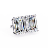 WOKE ™ 2.00 CARAT  VVS-EF Emerald CUT Lab Grown Diamond Studs in 14/18k Gold|