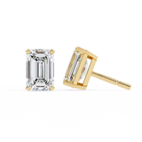WOKE ™ 2.00 CARAT  VVS-EF Emerald CUT Lab Grown Diamond Studs in 14/18k Gold|