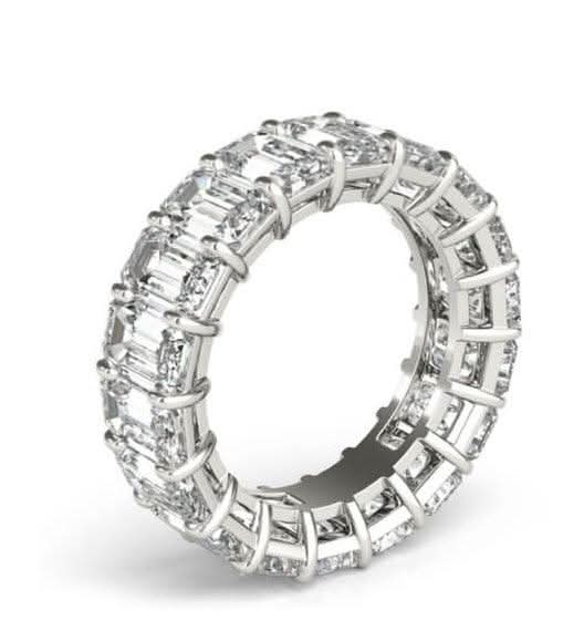 8 carat moissanite Emerald cut eternity band | In 925 sterling silver and GRA certified moissanites