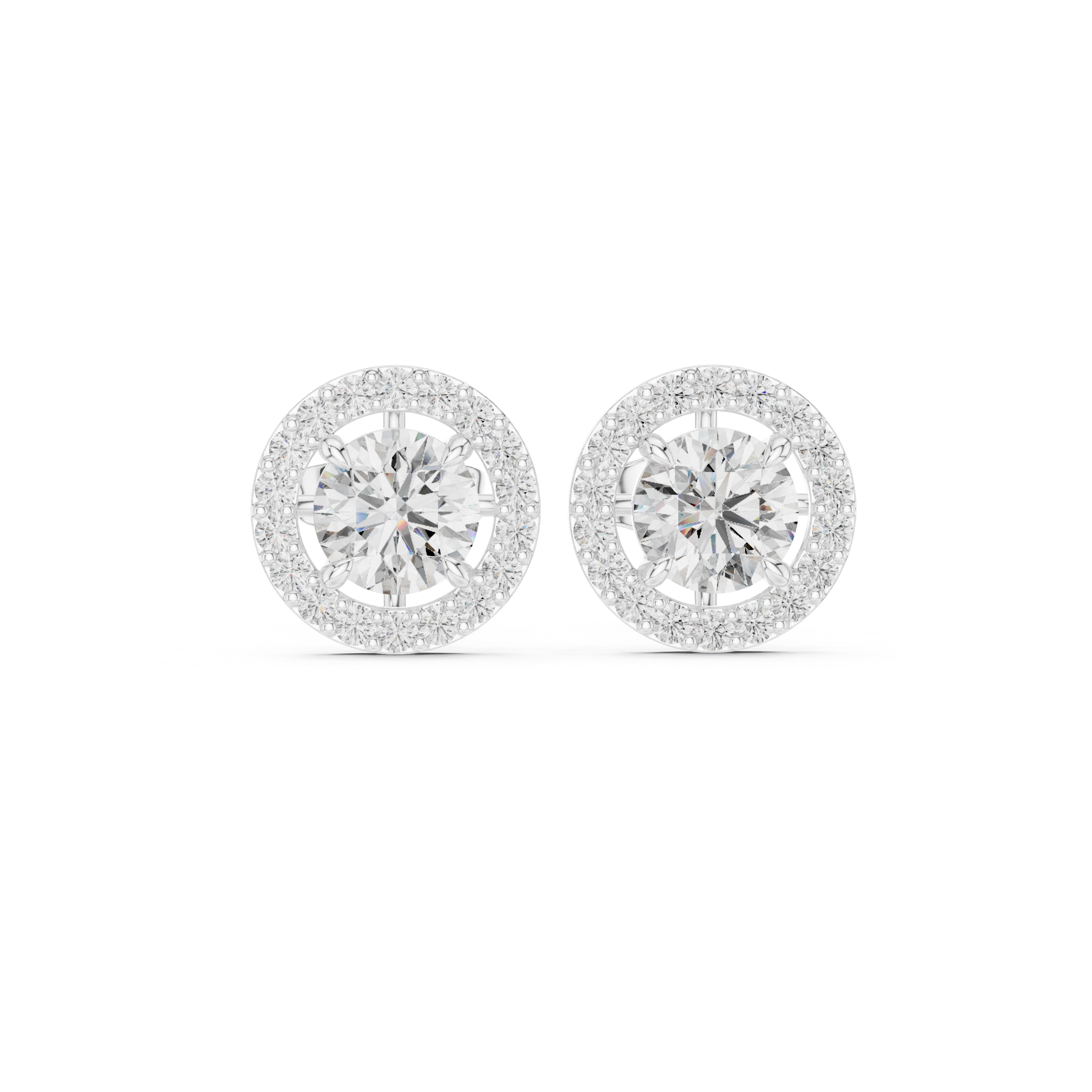 1.7 Round Moissanite Studs in 9K Gold/925 Silver |WOKE