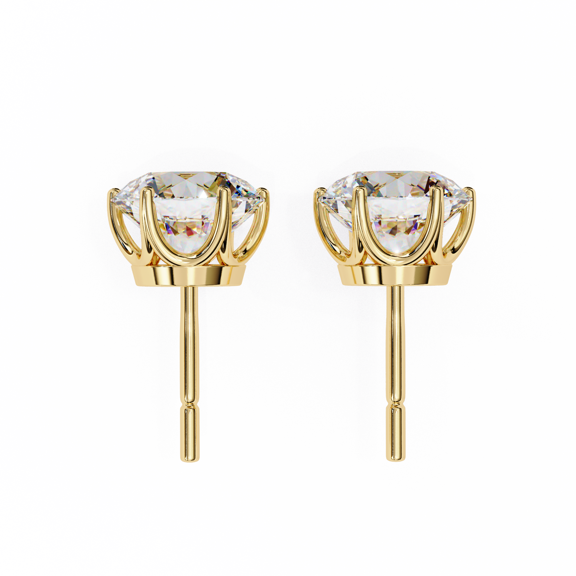 WOKE ™ 1.40 TCW  VVS-EF Round CUT Lab Grown Diamond Studs| 14/18k Gold