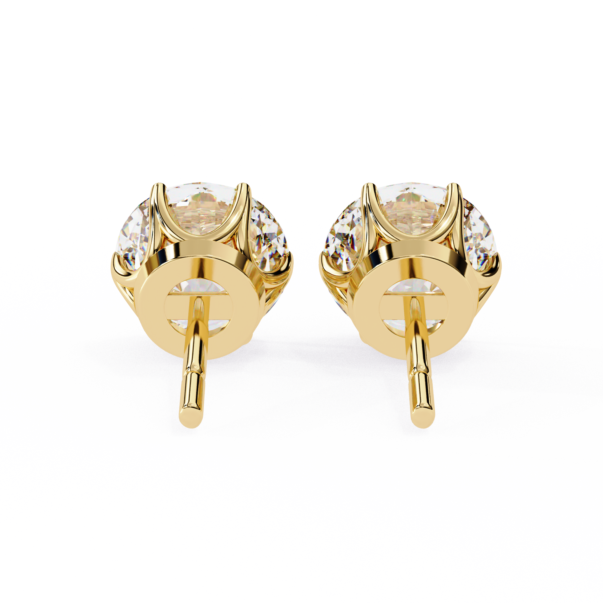 WOKE ™ 1.40 CARAT  VVS-EF Round CUT Lab Grown Diamond Studs in 14/18k Gold