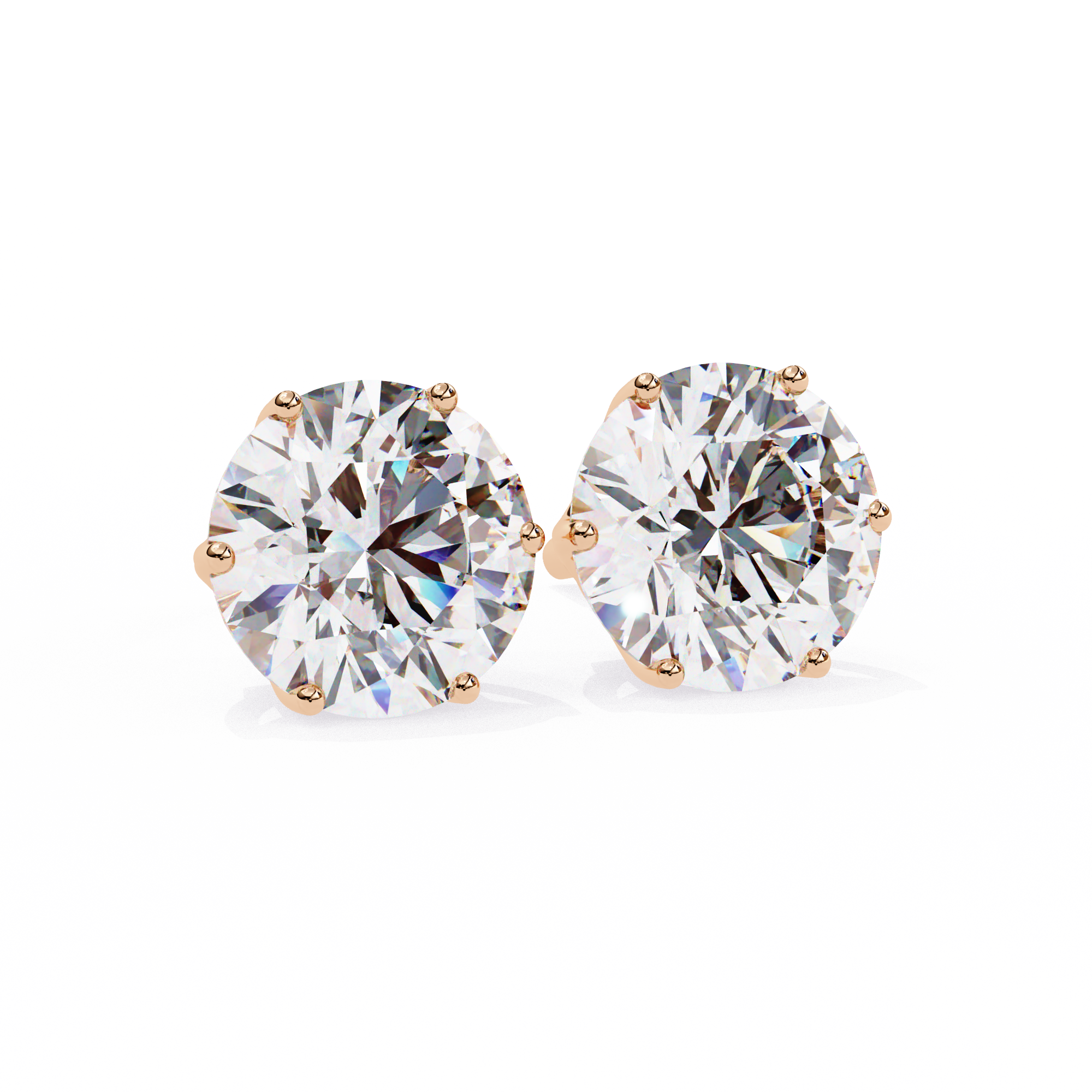 WOKE ™ 1.40 CARAT  VVS-EF Round CUT Lab Grown Diamond Studs in 14/18k Gold