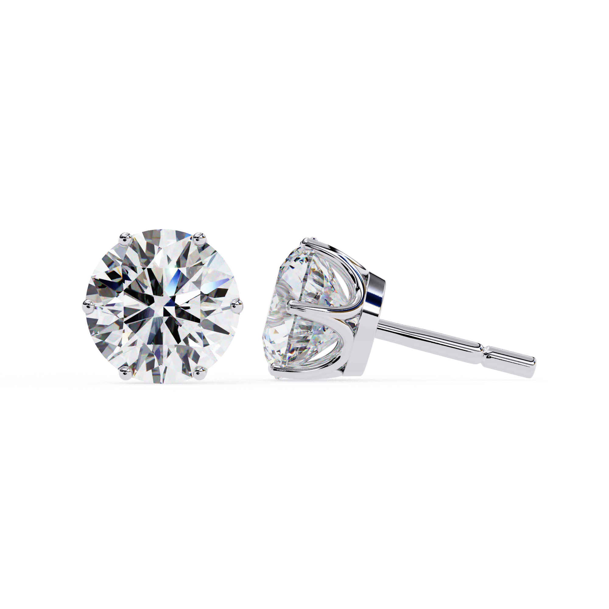 WOKE ™ 1.40 CARAT  VVS-EF Round CUT Lab Grown Diamond Studs in 14/18k Gold