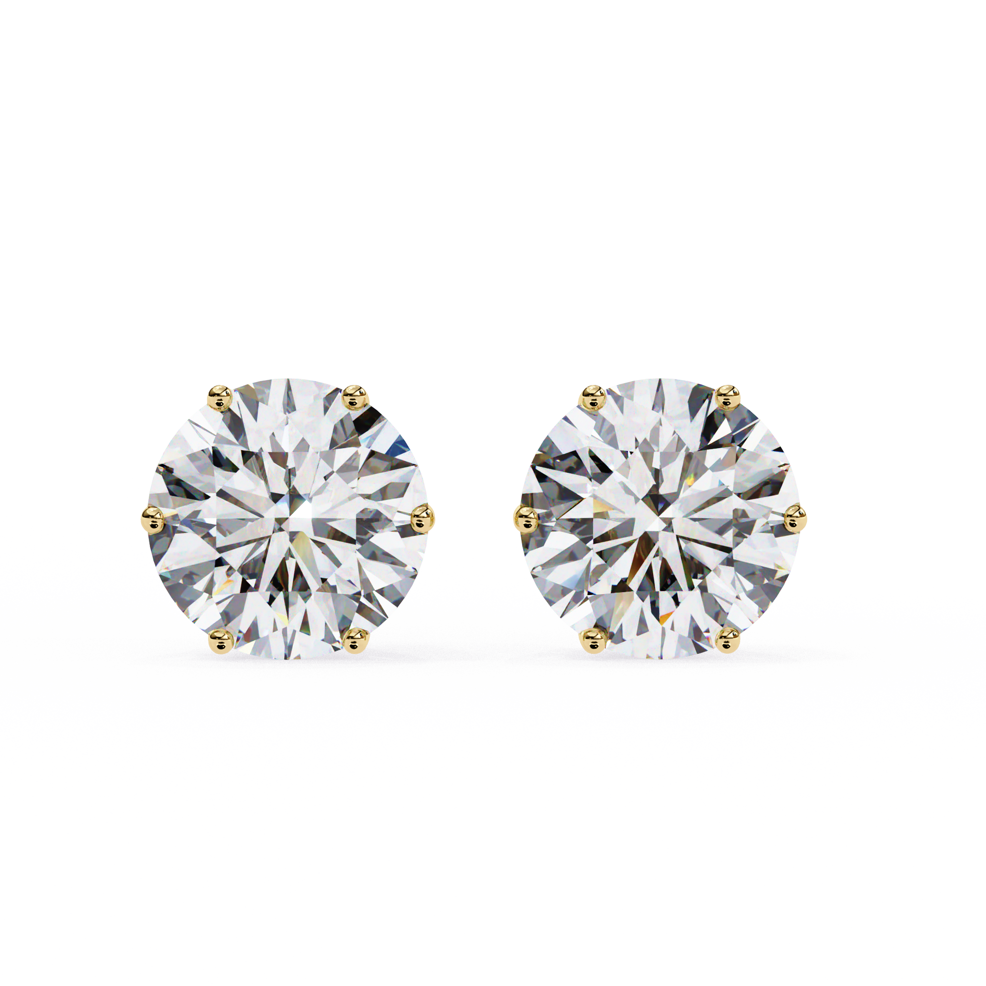 WOKE ™ 1.40 CARAT  VVS-EF Round CUT Lab Grown Diamond Studs in 14/18k Gold