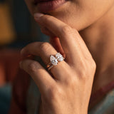 Oval and Pear Cut Lab Grown Diamond Ring in 9K Gold/14K Gold |WOKE