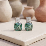 Lab Grown emerald Studs in 9K Gold/925 Silver |WOKE