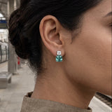 Lab Grown emerald Studs in 9K Gold/925 Silver |WOKE