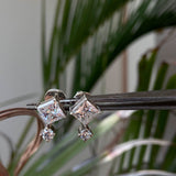 2 carat Moissanite ear studs with round drop| 925 sterling silver | GRA certified