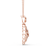 WOKE, slanted stunning pendant| 925 silver/9k Gold (No chain)