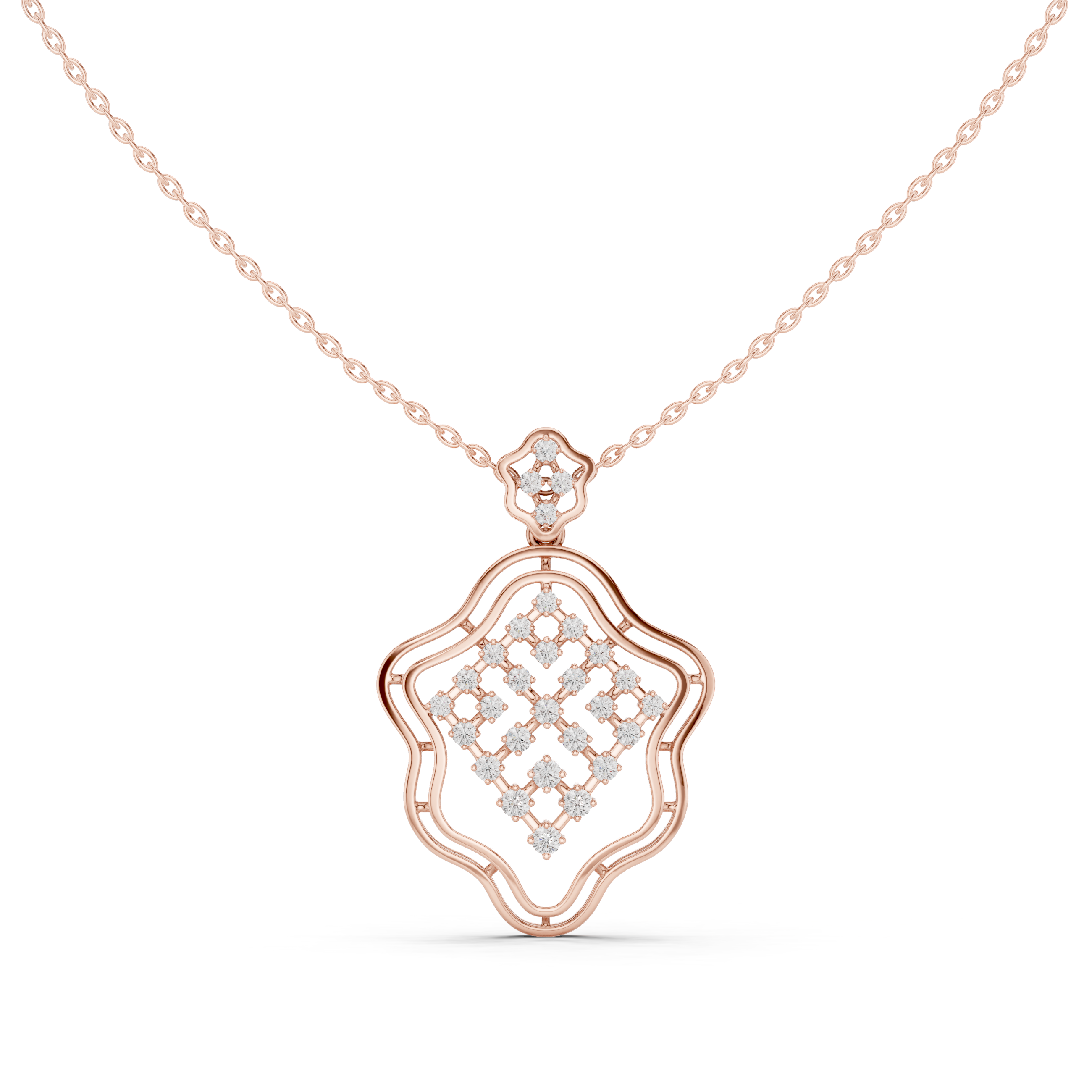 WOKE Half hollow moissanite pendant