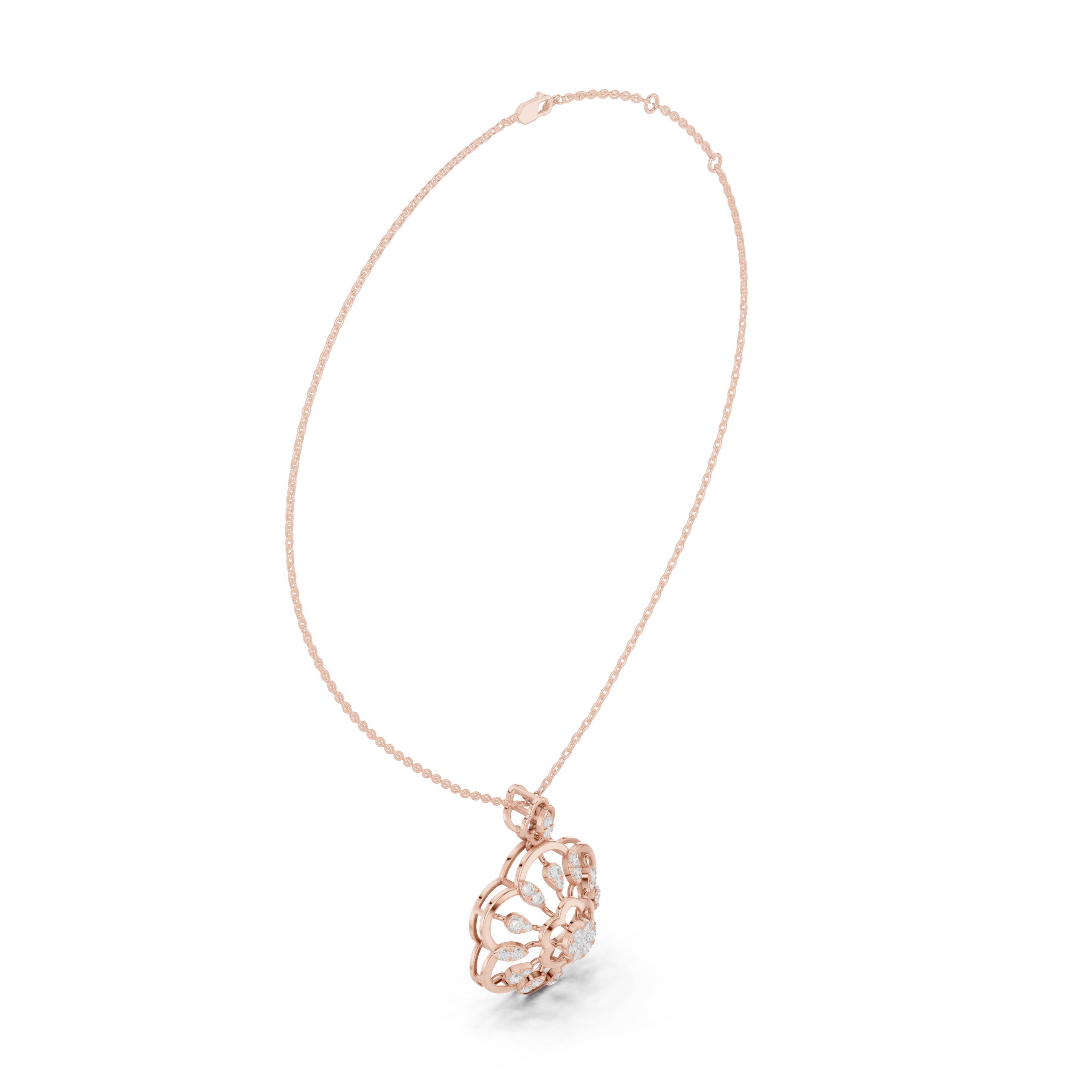 Flower trinity moissanite pendant