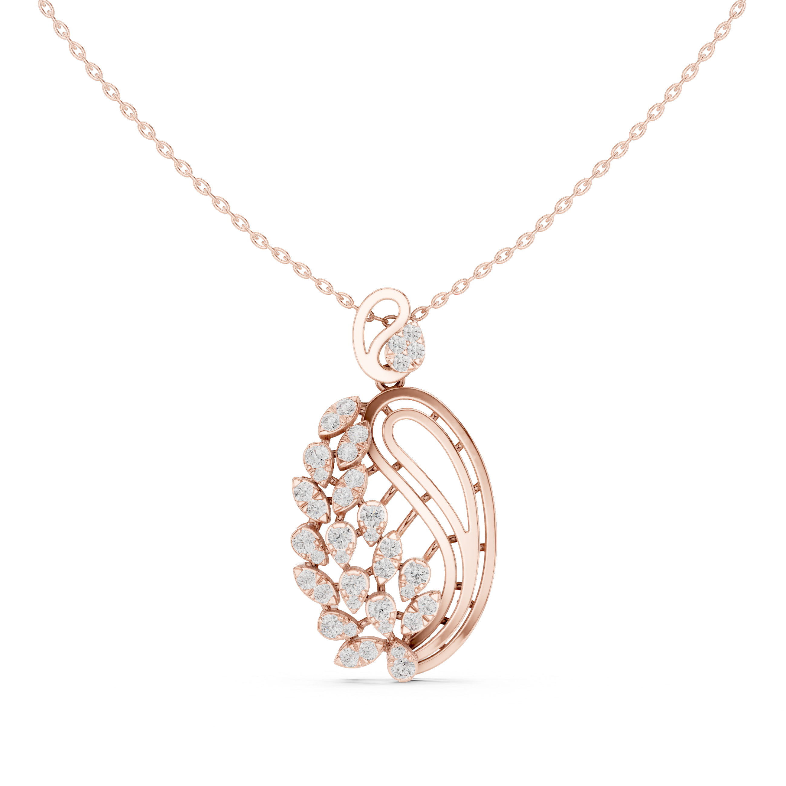 WOKE Peacock moissanite pendant