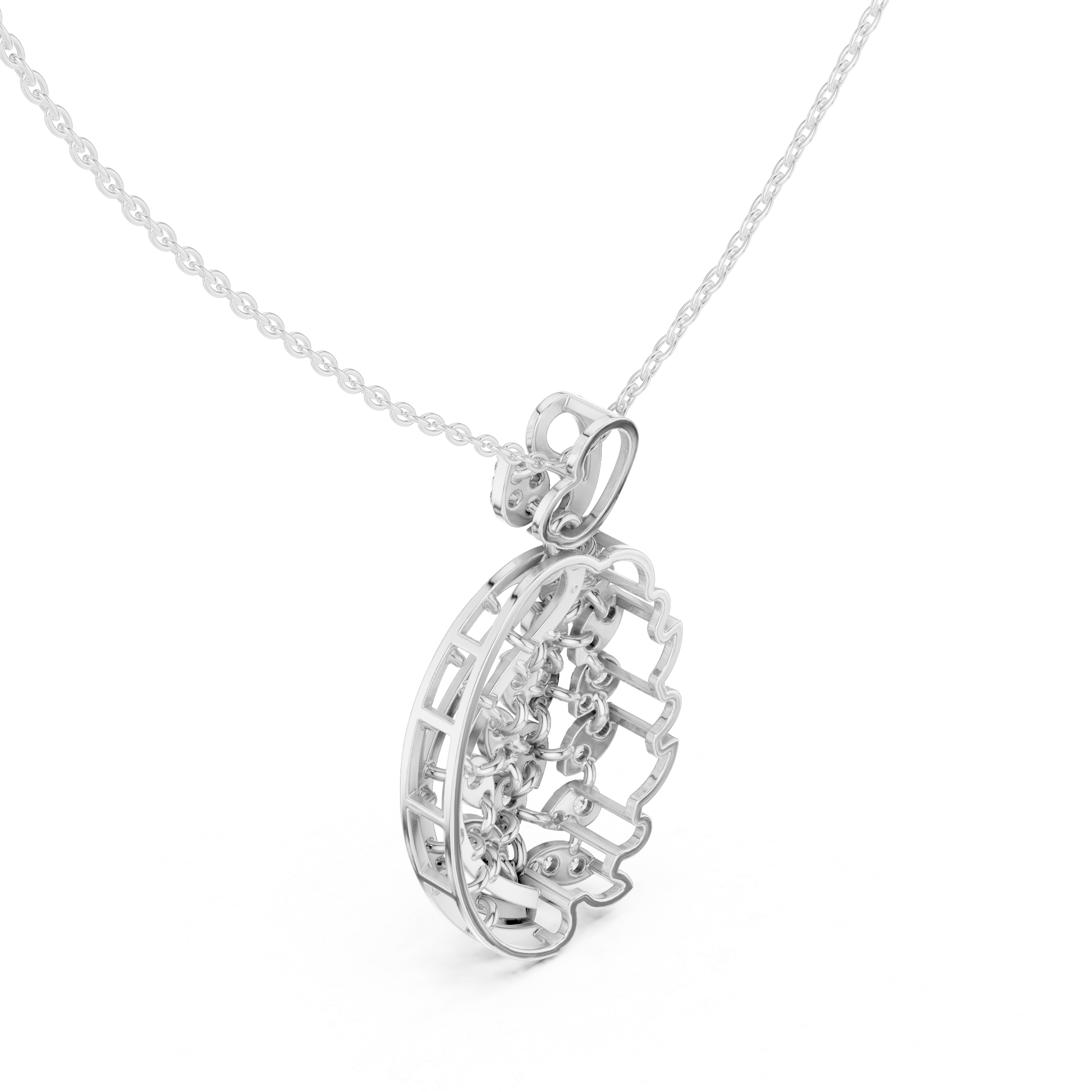 WOKE Peacock moissanite pendant