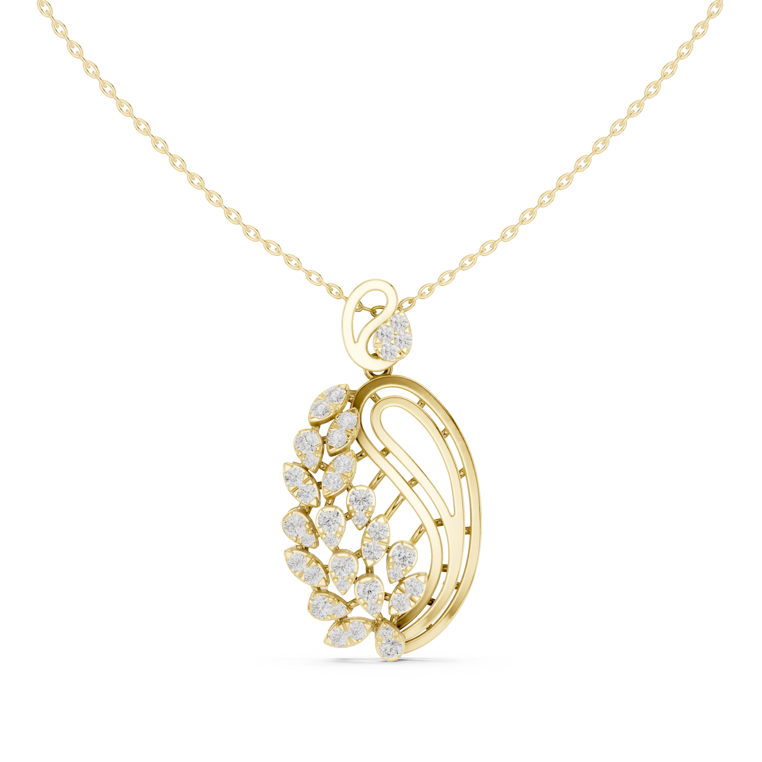 WOKE Peacock moissanite pendant