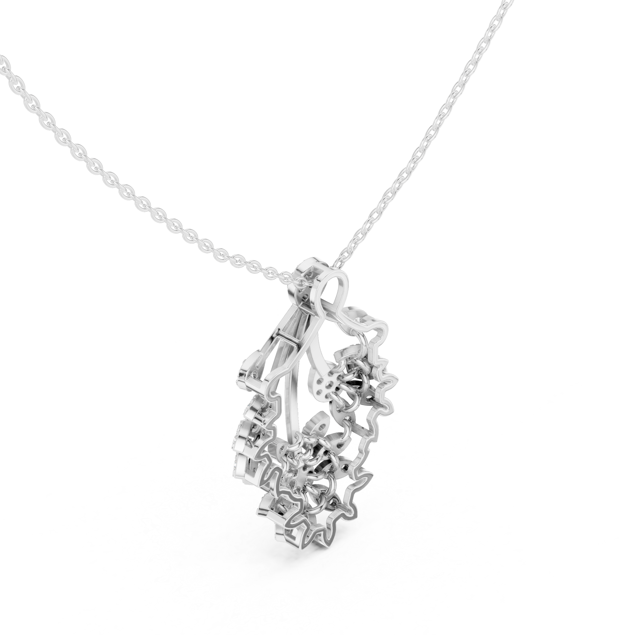 WOKE Trifold moissanite pendant