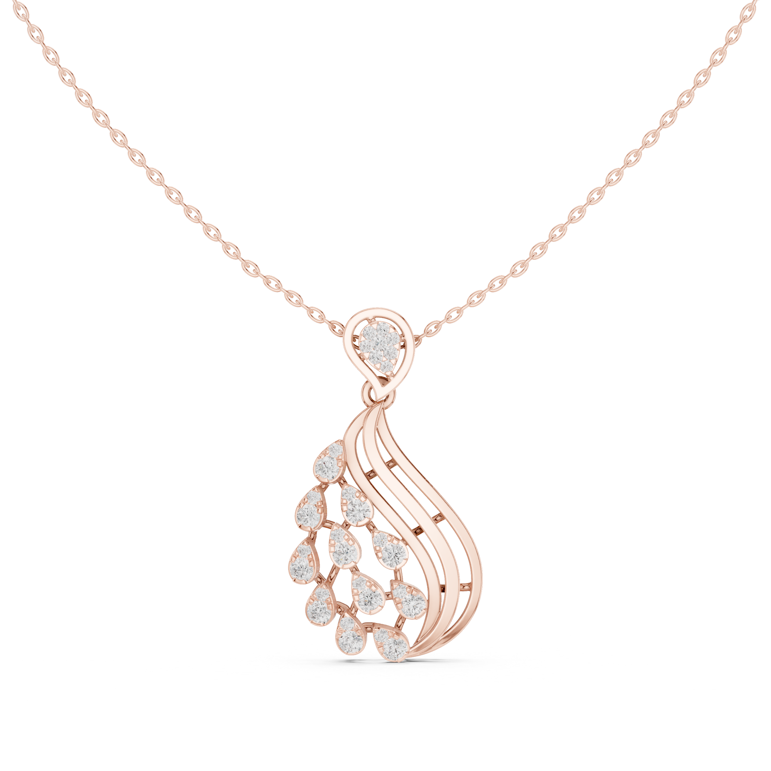 WOKE twisted tail moissanite pendant