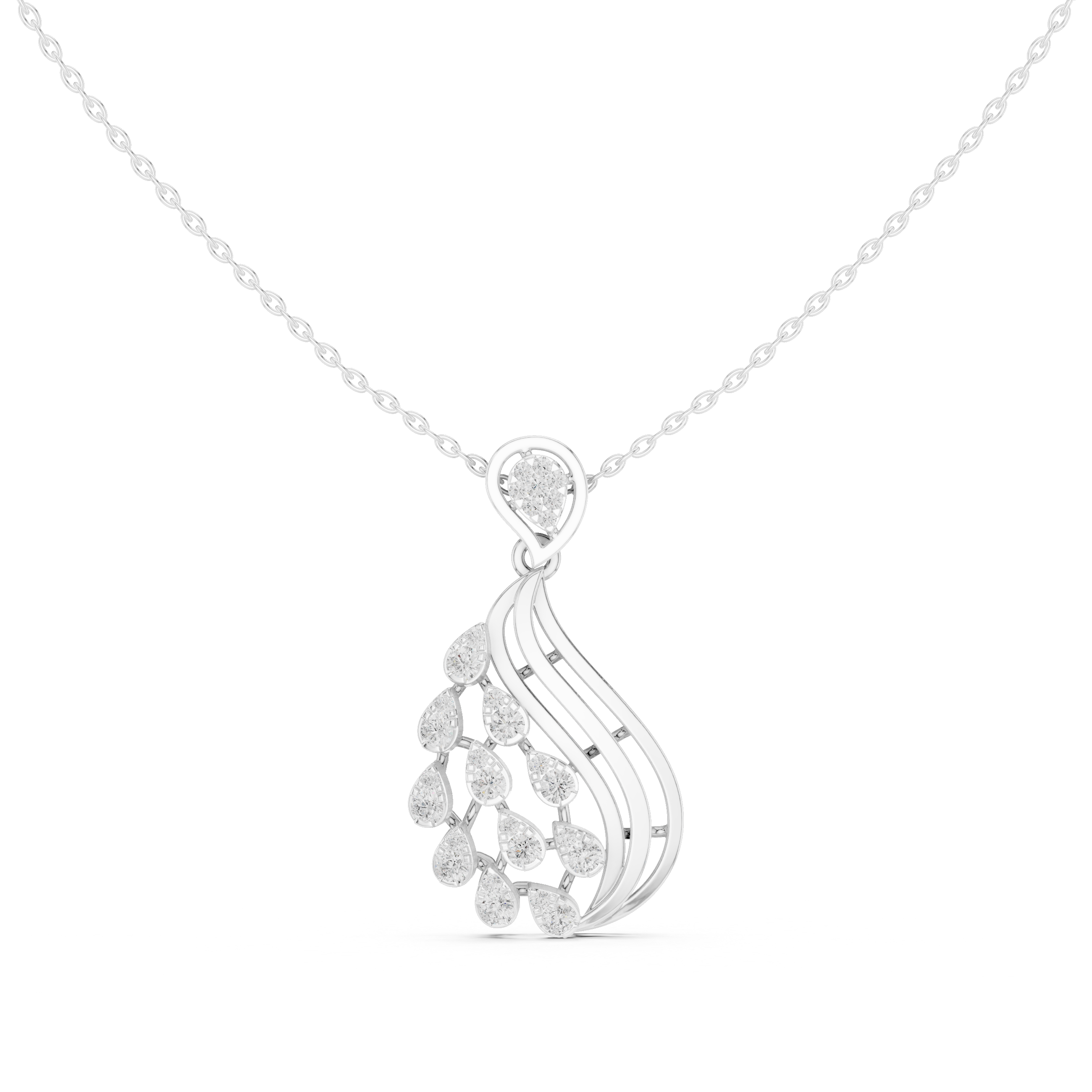 WOKE twisted tail moissanite pendant