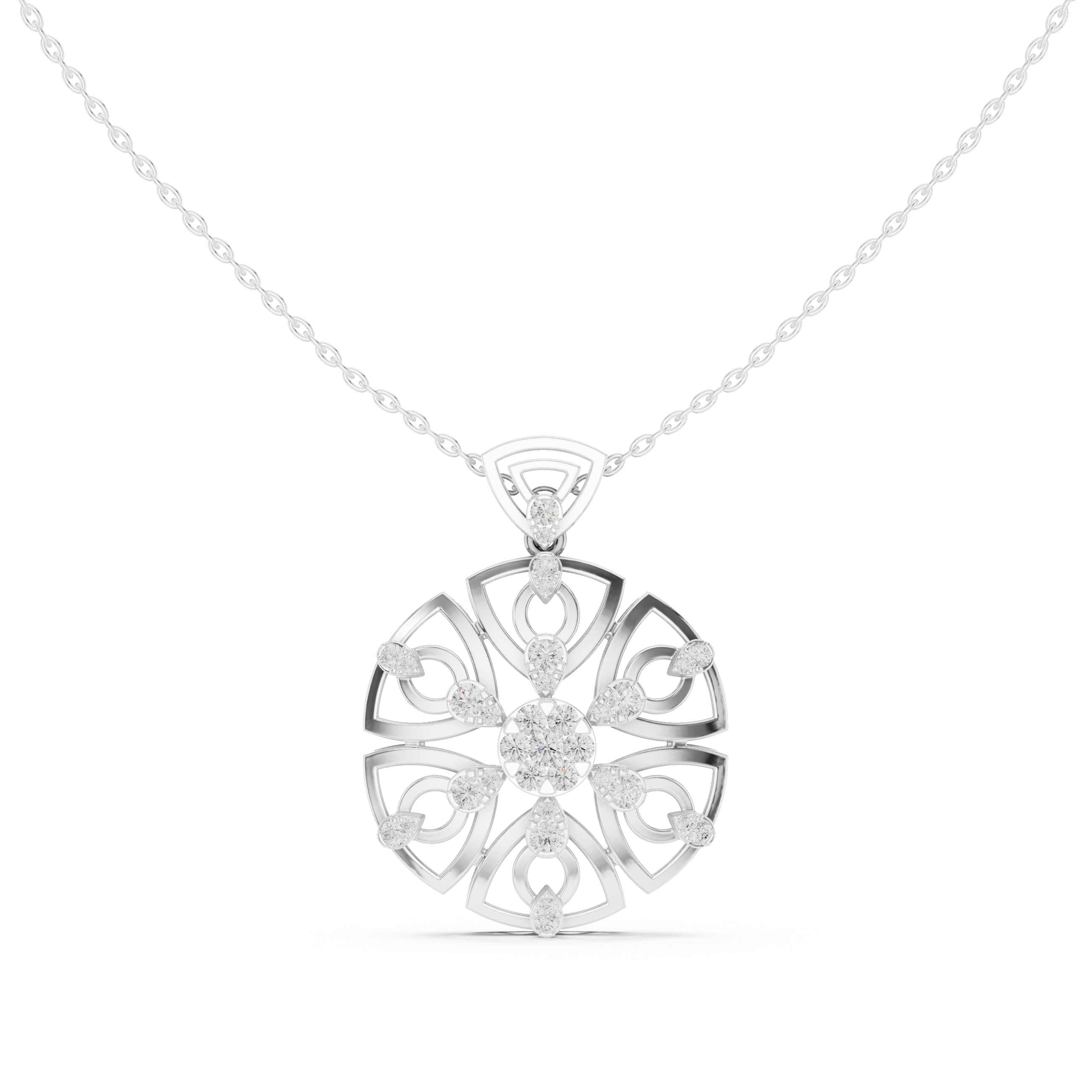Big flower moissanite pendant