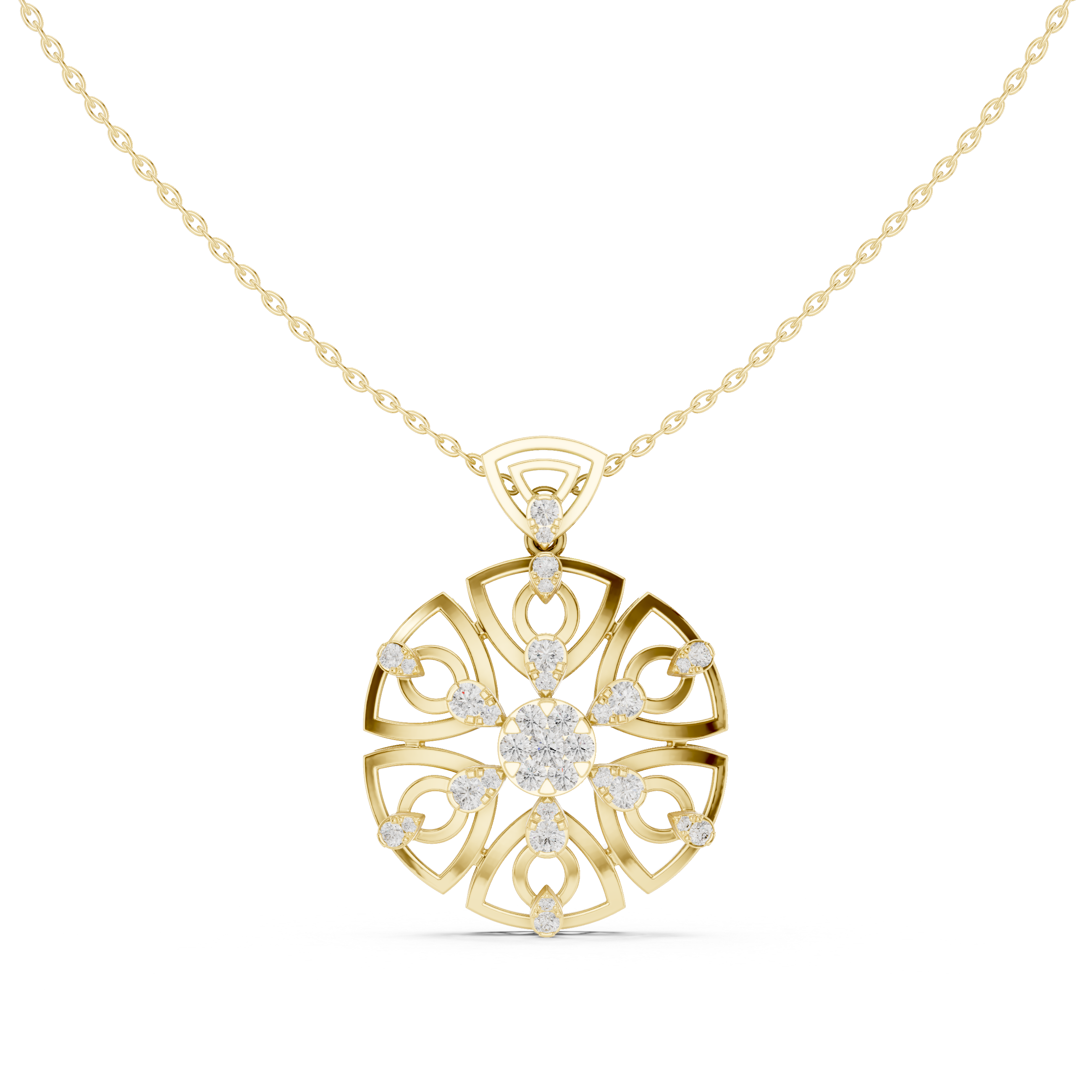 Big flower moissanite pendant