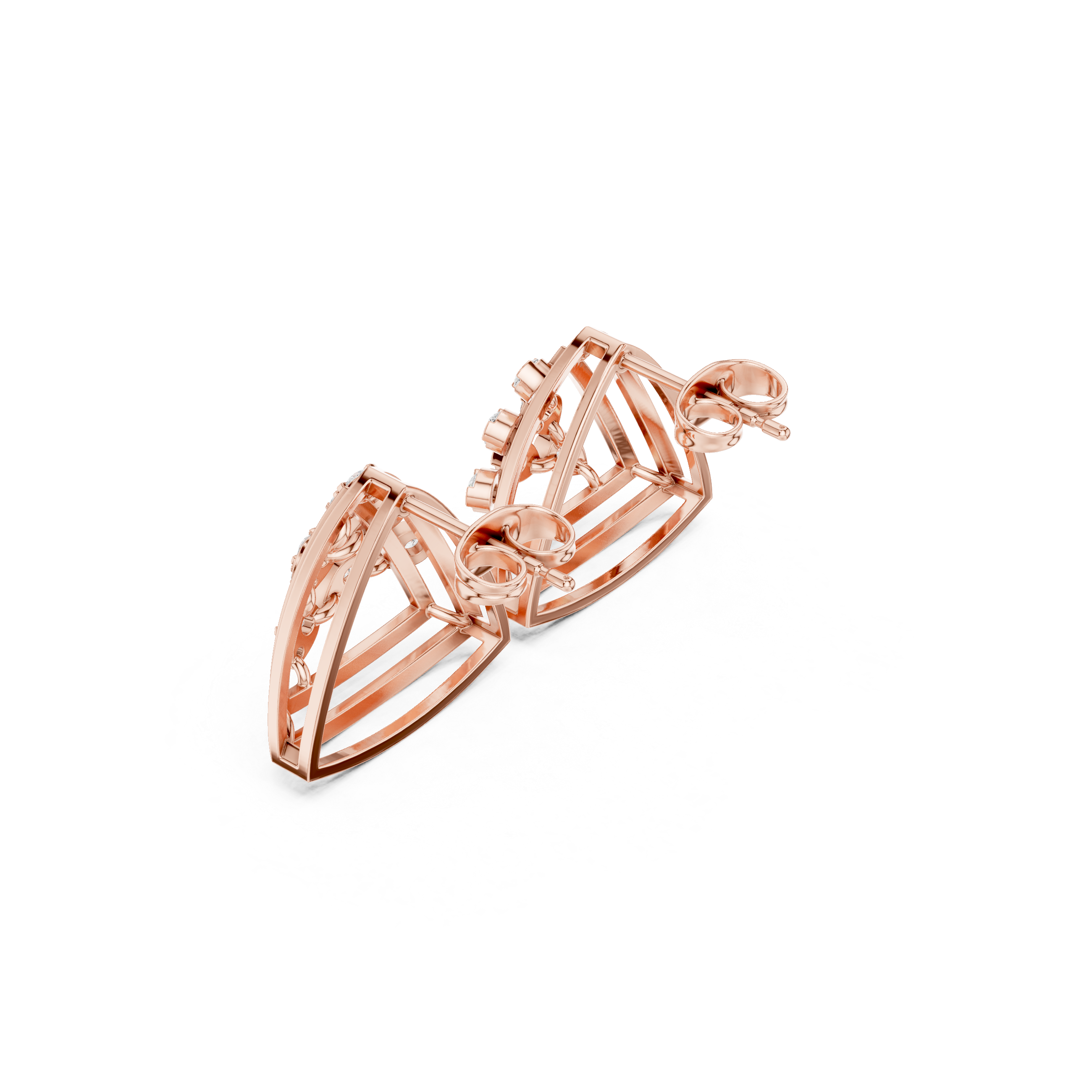 0.36 CT Triangle Lab Grown Diamond Studs in 9K/14K Gold | WOKE