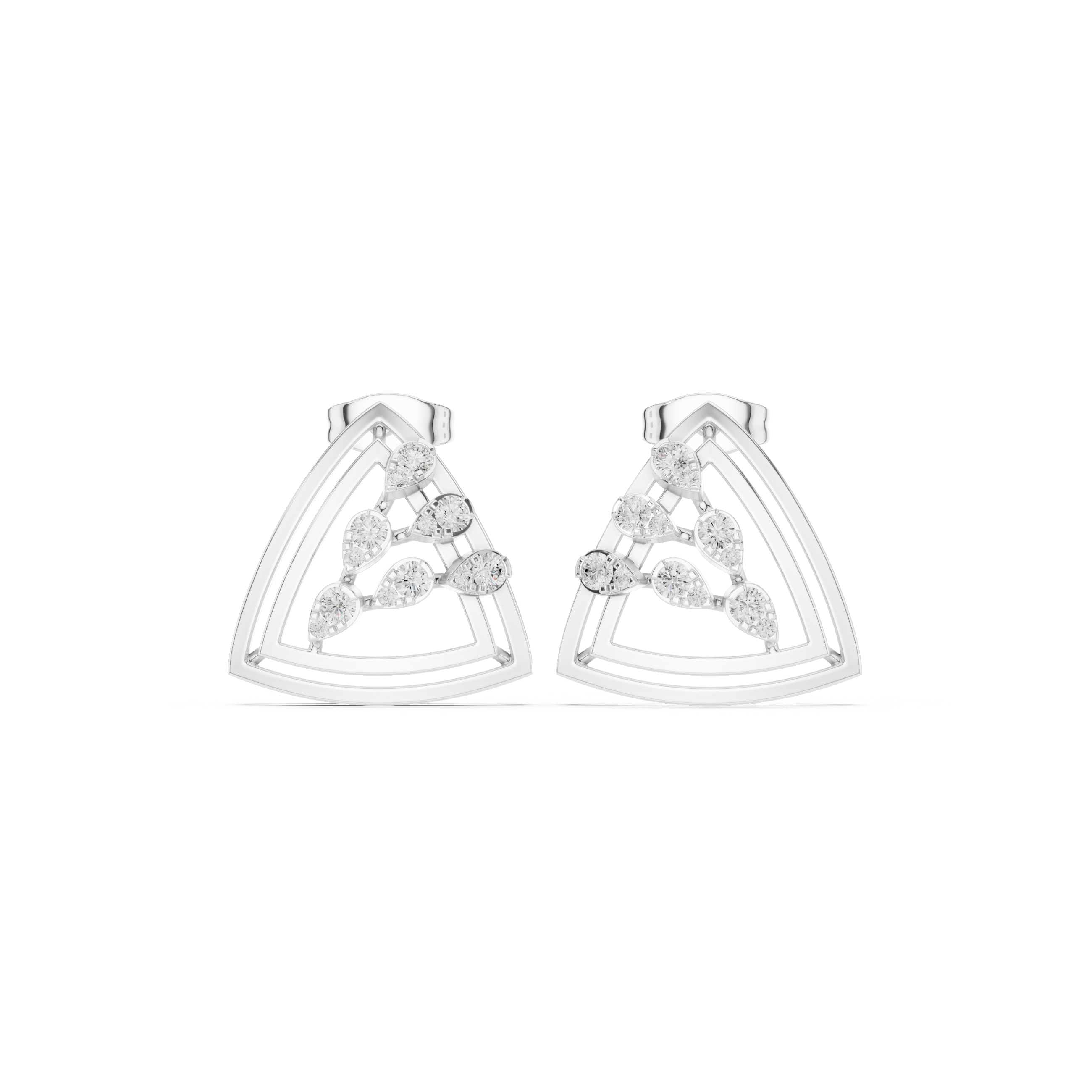 0.36 CT Triangle Lab Grown Diamond Studs in 9K/14K Gold | WOKE