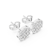 Flat look diamond studs in Lab Grown diamonds | WOKE