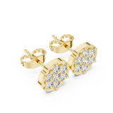 Flat look diamond studs in Lab Grown diamonds | WOKE